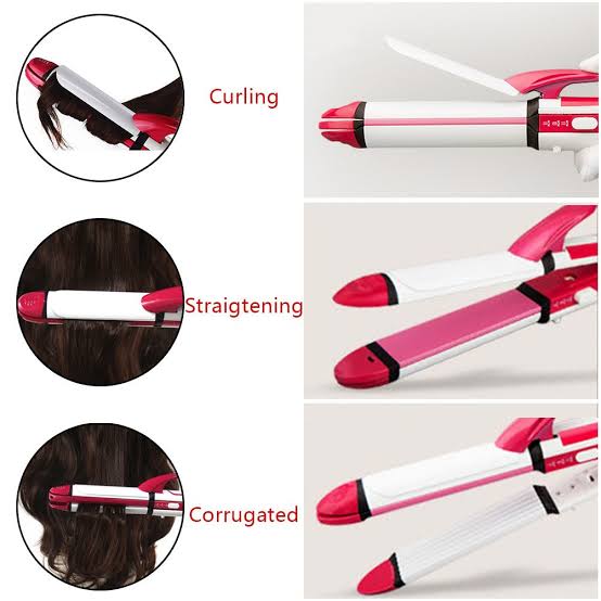 Shinon Professional Hair 3 in 1 Straightener-Curler-Crimper Premium Quality