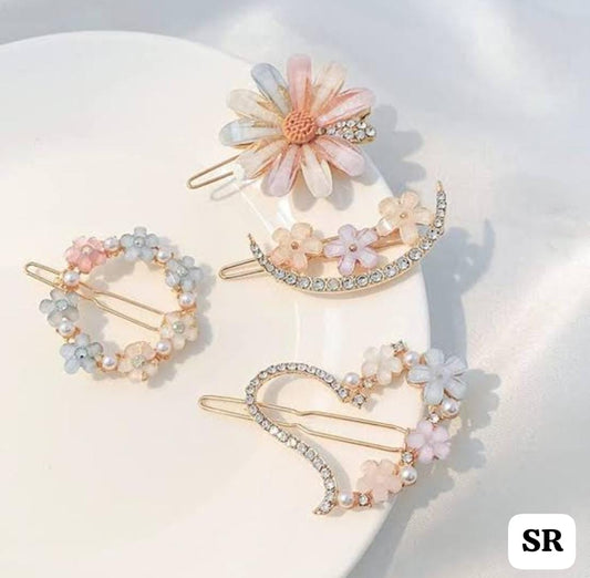 Chaina Metal Hair Clip  Best Quality  4 Pcs Card