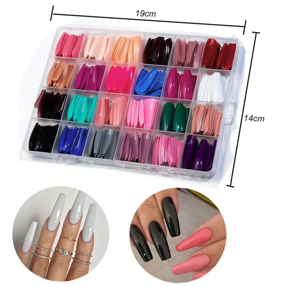 Artificial Nails Pack - 576 Pcs Nails