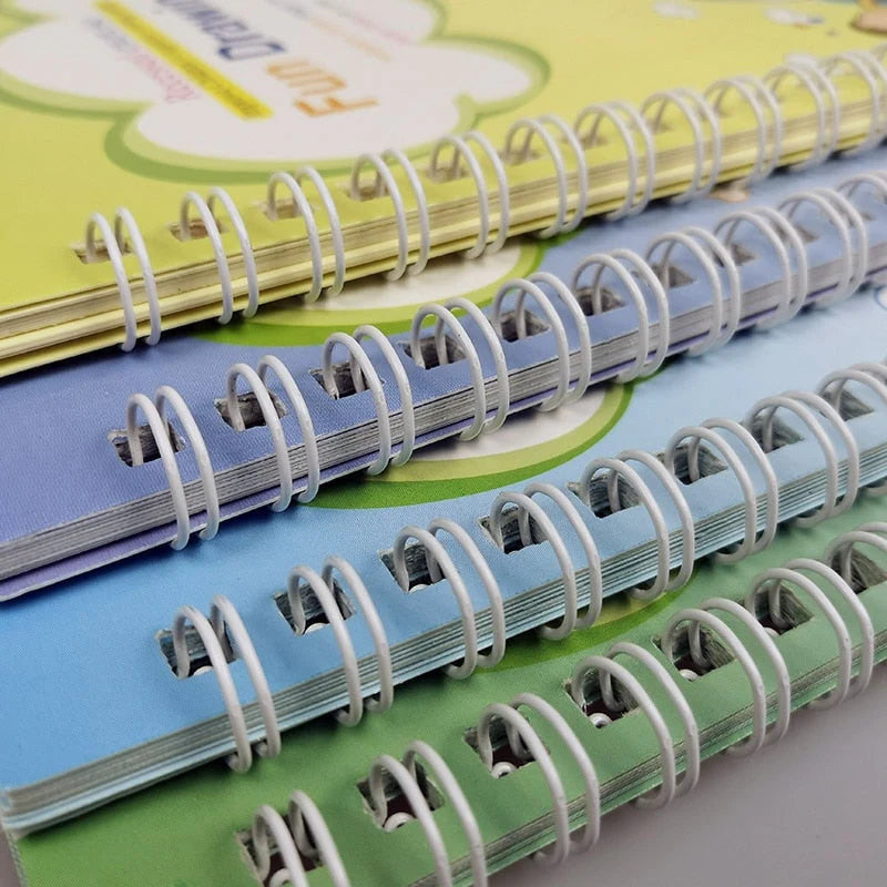 Magic Reusable Practice Copybook for Kids Pack of 4 with 10 Refills