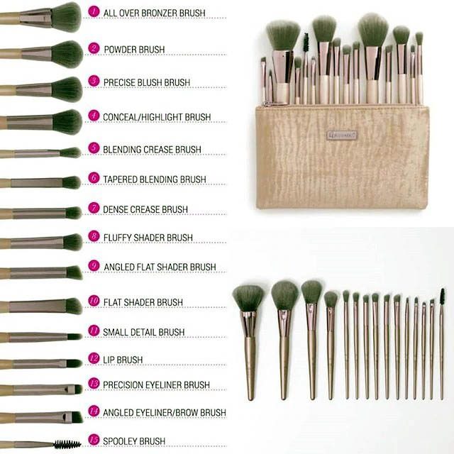 BH Cosmetics Lavish Elegance 15 Piece Brush Set With Cosmetic Bag