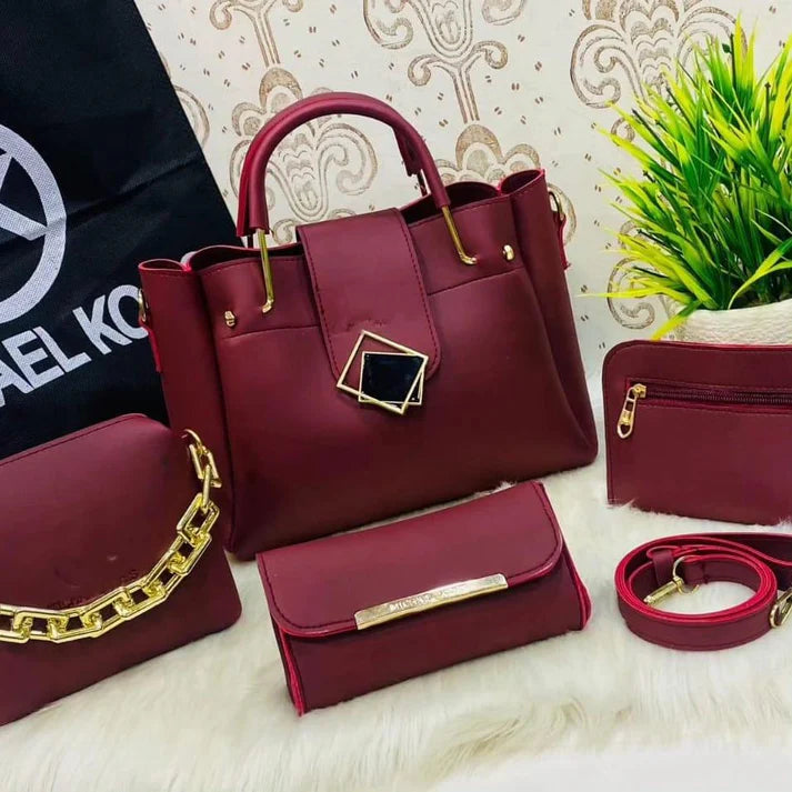 4 PCs Women Premium Quality Bags Set