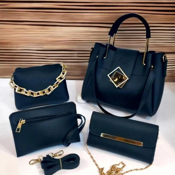 4 PCs Women Premium Quality Bags Set