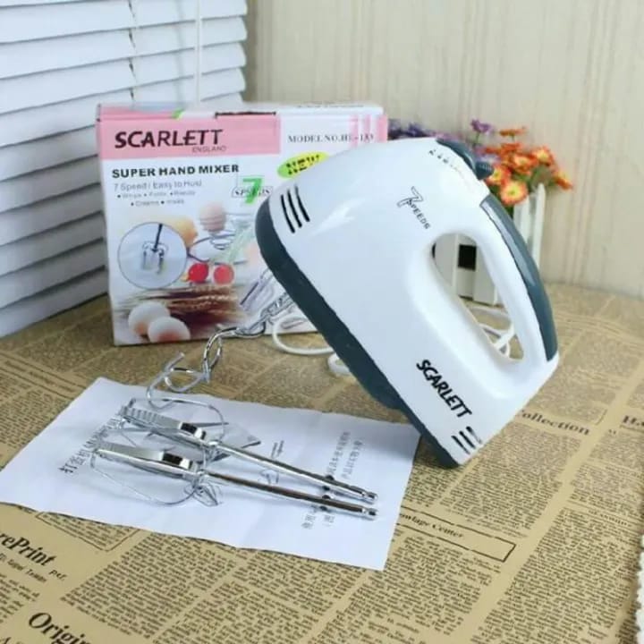 Scarlett 2in1 Electric Hand Mixer Beater 7 Speed Modes