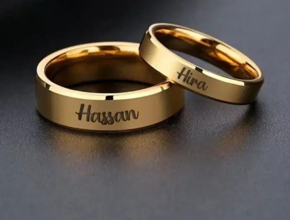 Customized Name Engraved Band Ring